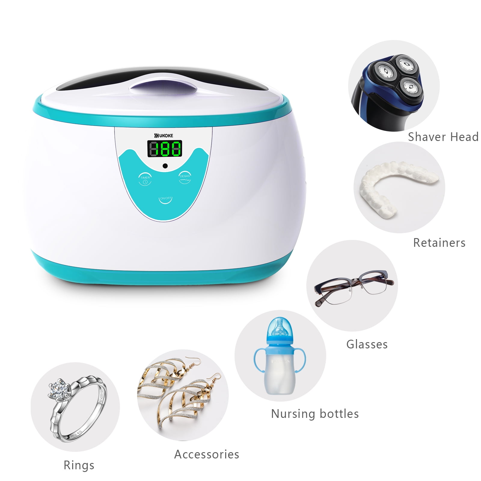 Ultrasonic Cleaner with Timer, Portable Cleaning Machine Green (UUC06G) 