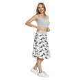 thumbnail image 4 of Women's Grey and White Ornate Birds Leaves A-line Printed Skirt Casual Wear, XL, Black Grey White, by Ambesonne, 4 of 6