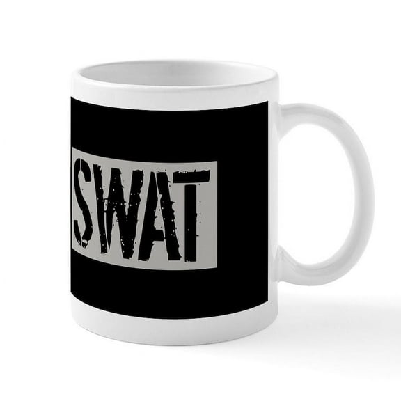 CafePress - Police: SWAT (Black Flag Blue Line) Mug - 11 oz Ceramic Mug - Novelty Coffee Tea Cup