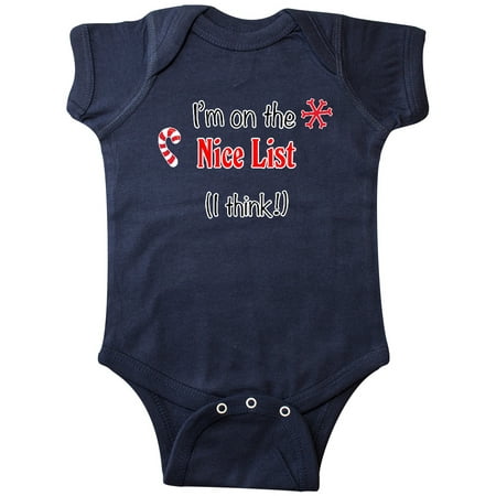 

Inktastic I m on the Nice List (I think!) with Candy Cane Gift Baby Boy or Baby Girl Bodysuit