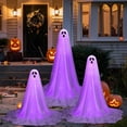 thumbnail image 2 of HOARBOEG Light Up Ghost Decor with Telescopic Stand, 5.4ft Adjustable Glowing Halloween Decorations, Battery-Powered Fabric Ghost for Yard Party, 2 of 6