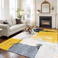 thumbnail image 2 of 6'x9' Area Rugs, Yellow Gray Indoor Outdoor Area Rug for Living Room Bedroom, Modern Oil Painted Geometric Abstract Washable Bathroom Rugs Kitchen Floor Carpet Mats Home Decor Aesthetic, 2 of 8