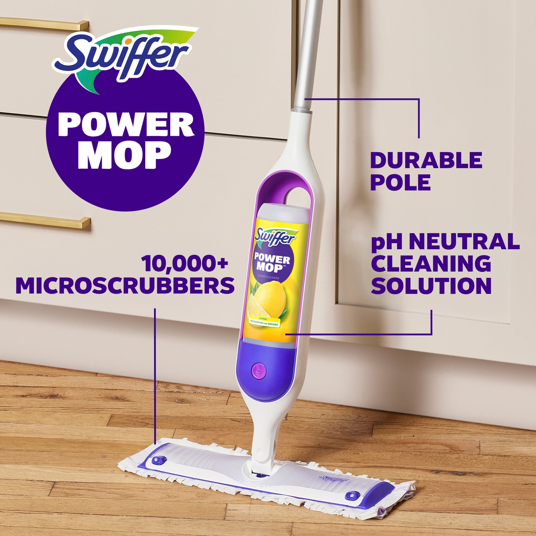 Swiffer PowerMop Solution with Lemon Scent, 2 Count