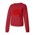 thumbnail image 2 of Holiday Gift Finder POROPL Women's Sweatshirt Plus Size Long Sleeve Crew Neck Sweatshirt Printed Pullover Tops Red XL, 2 of 5
