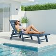 thumbnail image 6 of SERWALL Patio Chaise Lounge Chair, 78'' HDPE Outdoor Lounge Chair 5 Positions Pool Lounger Navy Blue, 6 of 9