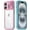 Pink+Green, variant on ABCPOW for iPhone 16 Pro Case Clear,Full Body Rugged Case [Not Yellowing] Drop Protection, Slim Clear Case Full Camera Protection Cover Cell Phone Case for iPhone 16 Pro 6.3 inch,Black
