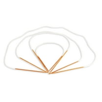 JubileeYarn Circular Bamboo Knitting Needles Set | 4 Lengths (16" 24" 30" 40") | Carbonized Brown | US Size 3 Needles