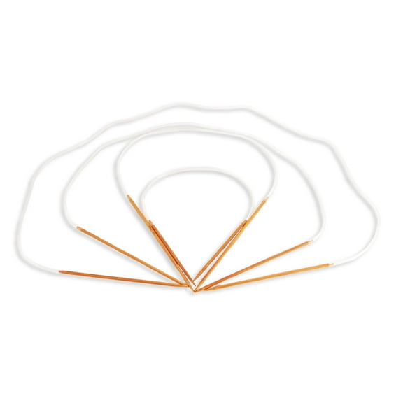 JubileeYarn Circular Bamboo Knitting Needles Set | 4 Lengths (16" 24" 30" 40") | Carbonized Brown | US Size 3 Needles