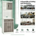 thumbnail image 4 of Gymax 3-Door 71'' Kitchen Buffet Pantry Storage Cabinet w/Hutch Adjustable Shelf White, 4 of 10