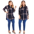 thumbnail image 4 of Sonbest - Camisa a cuadros de franela de talla grande para mujer, enrollable, de manga larga, con botones, camisas casuales para novio Inevent SH1104-150, 4 of 5