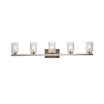 Cassie 5 lights bath sconce in satin nickel with clear shade
