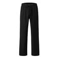 thumbnail image 4 of SDNall Mens Cotton Linen Drawstring Pants New Linen Pants Drawstring Elastic Solid Color Loose Casual Trousers Linen Pants Men (Black,Sizes:S-5XL), 4 of 9