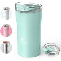 LTMATE Travel Coffee Mug 12 oz, Insulated Coffee Cups with Flip Lid, Stainless Steel Coffee Mugs Spill Proof, Double Wall Vacuum Tumblers, Reusable To Go Mug for Hot/Ice Coffee Tea - Green