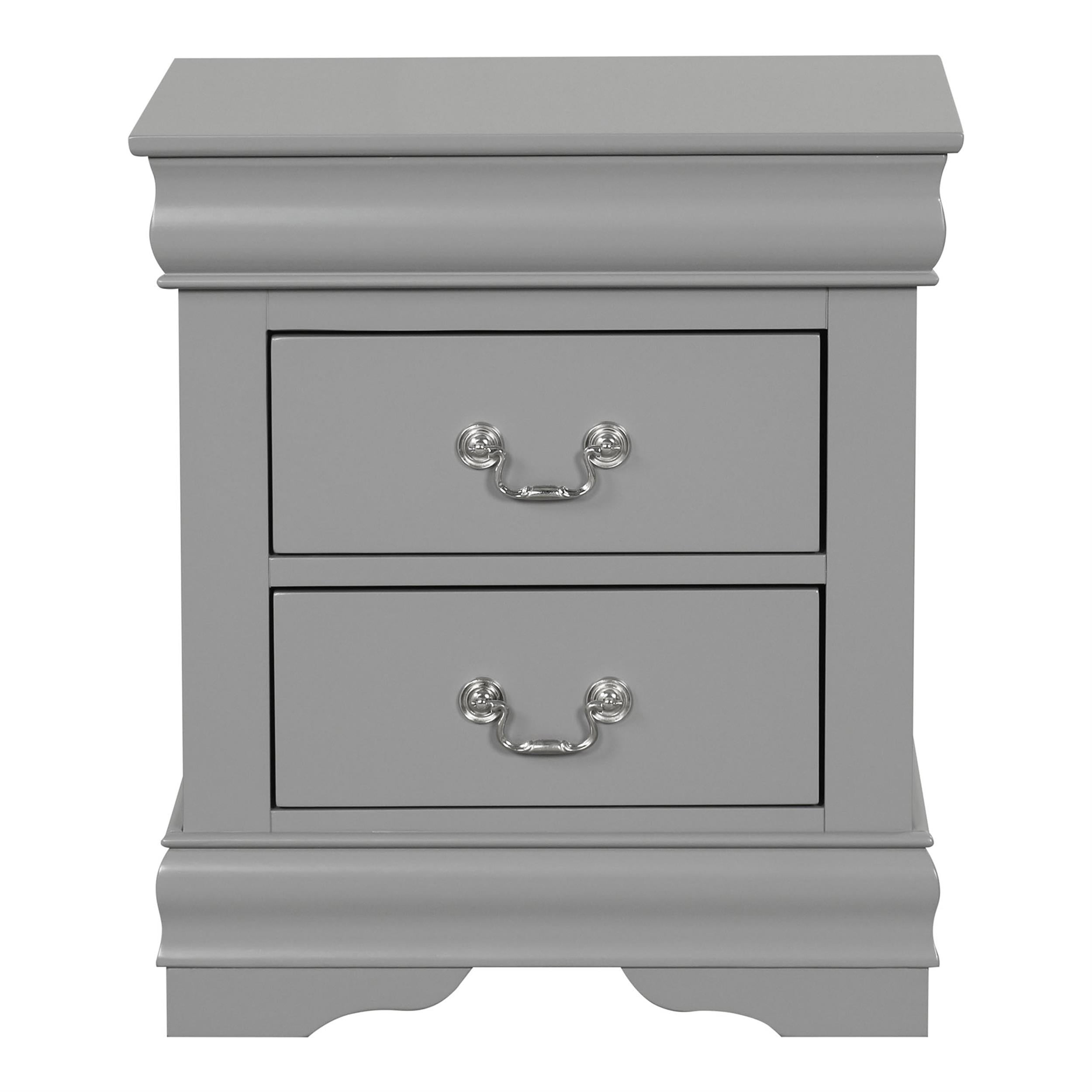 Furniture of America Toni Wood 2-Drawer Nightstand in Gray (Set of 2)