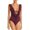 Melot, variant on Becca by Rebecca Virtue Women's Ruffle Plunge One Piece Swimsuit, Fern, Large