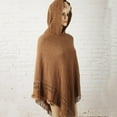 thumbnail image 3 of KOOYET Fashion Tassel Lady Women Knitted Poncho Irregularity Sweep Hoodde Coat Sweater Outwear, 3 of 6