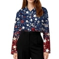 thumbnail image 3 of 250 Years Anniversary Tshirts for Women Button Down Long Sleeve Tops Summer Flag Graphic Shirt Casual 250 Years Anniversary Tee Top, 3 of 4