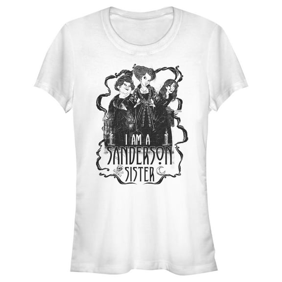 Junior's Hocus Pocus I Am a Sanderson Sister  Graphic Tee White Medium