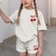 thumbnail image 2 of Vestido de Verano con Mangas Ocio de Verano de Niños Cuello Redondo Mangas Cortas Y Pantalones Cortos Conjunto de Dos Piezas Conjunto de Verano Lindo, 2 of 6