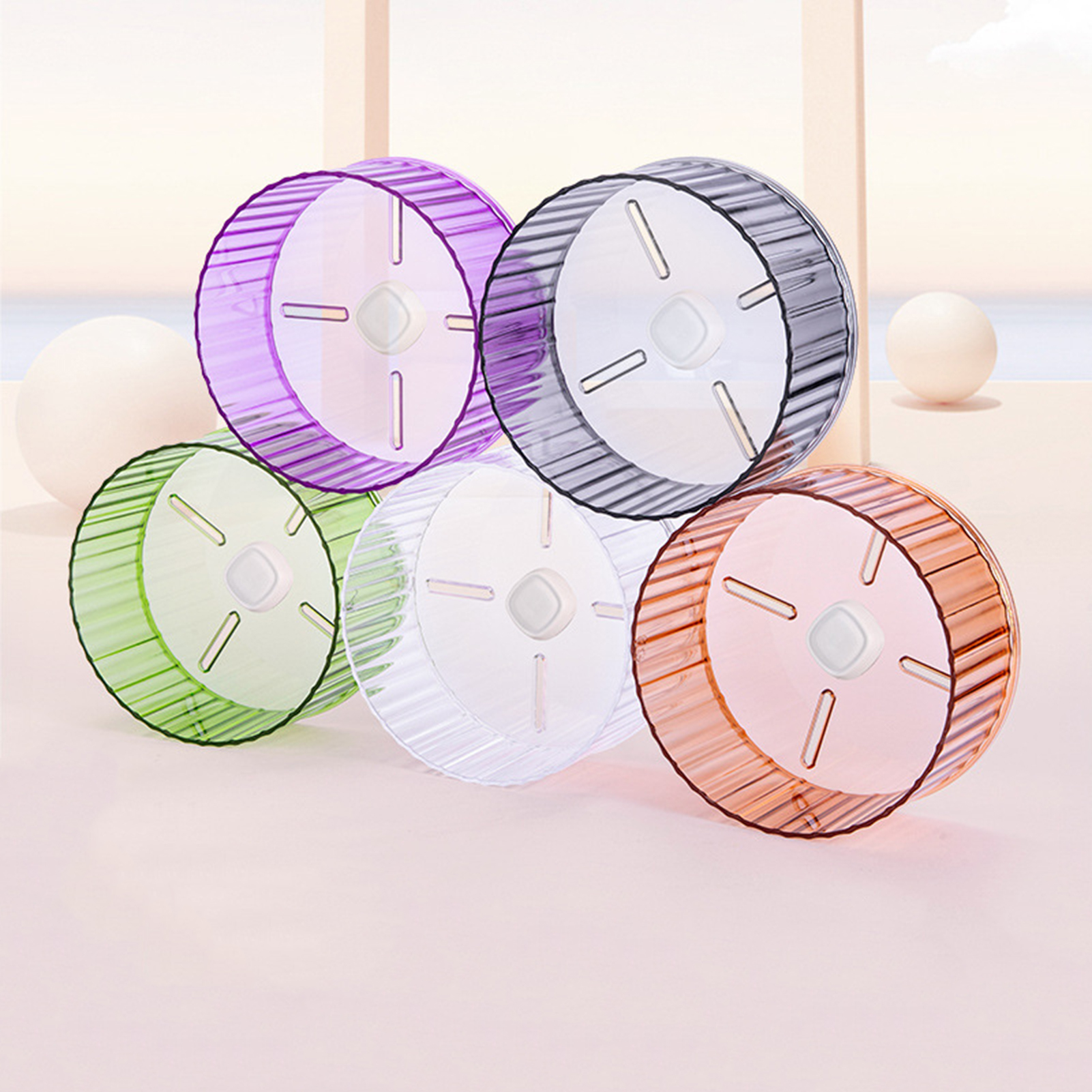 YIFAEUX Hamster Wheel Easy to Install Pet Running Wheel Transparent Hamster Exercise Toy Small Pets Supplies