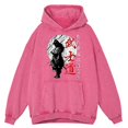 thumbnail image 4 of Sudadera con capucha retro desgastada con espíritu samurái japonés para hombre, estilo bushido, estilo hip hop, holgada, informal, para parejas, 4 of 5