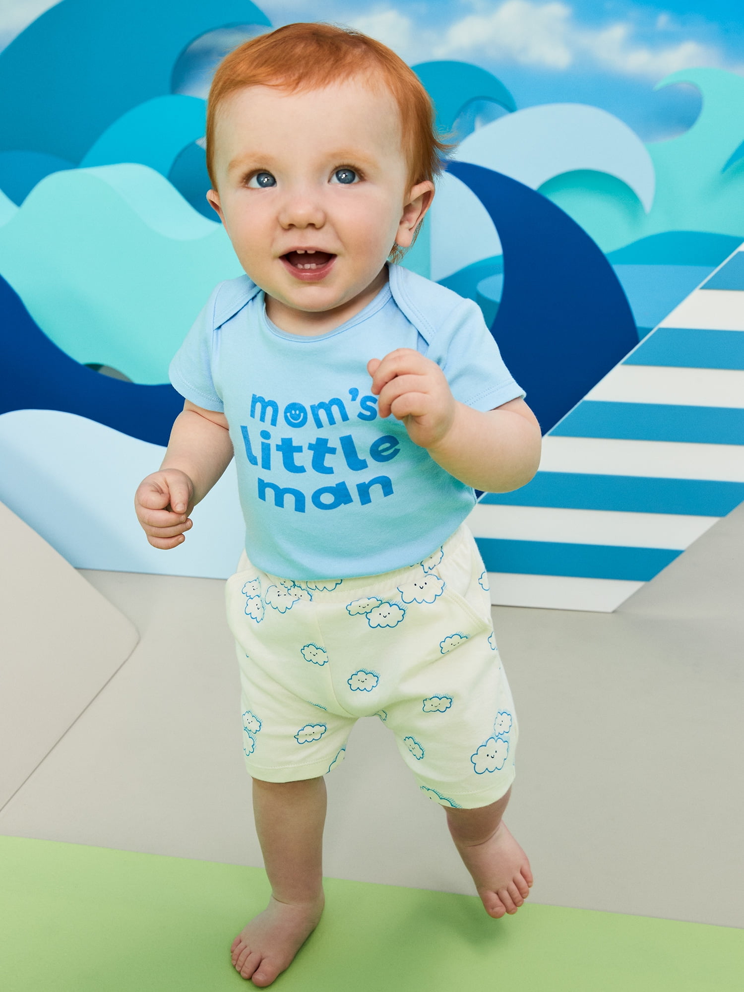 Garanimals Newborn & Baby Boy Cotton Lap-Shoulder Short-Sleeve Bodysuit, Sizes 0–24M
