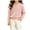 Pink, variant on FAHXNVB Girls Button Down Cardigan Knit Long Sleeve Crewneck Sweater Solid Classic Hollowed-Out Knitwear