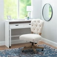 thumbnail image 2 of Riverbay Furniture Polyester Fabric Beige Office Chair Tufted Adjustable Height Rectangular 36.75"H Unassembled, 2 of 14