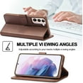 thumbnail image 4 of Case for Galaxy S21 Plus [6.7 inch], PU Leather Wallet Folio Flip Magnetic Buckle Slim Back Cover Built-in Card Holder Slot and Stand for Samsung Galaxy S21 Plus (Brown), 4 of 8