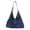 Dark Blue, variant on Jeans Spliced Washed Denim Hobo Shoulder Bag, Adjustable Rivet Strap Casual Large Capacity Tote, Light Blue Wash