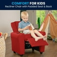 thumbnail image 5 of Flash Furniture Vana Contemporary Red Vinyl Kids Recliner with Cup Holder and Headrest, 5 of 12