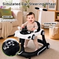 thumbnail image 4 of 5-In-1 Baby Walkers with Wheels, Activity Walker for Boys Girls 6-18 Months, Music, Light, Heights Adjustable, Foldable,forToddler Infant,Black, 4 of 7