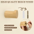 thumbnail image 3 of 4 Pack Beech Wood Wall Hooks, Simple and Stylish Coat Rack, Round Coat Hook, Wall-Mounted Entrance Hook with Screws, Can Hang Towels, Hats, Clothes, Keys, 3 of 7