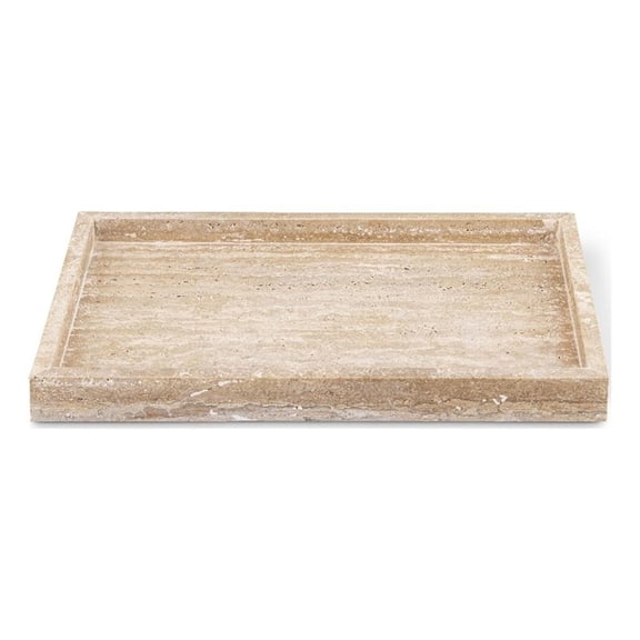 Meridian Furniture Barletta Beige Rectangular Travertine Tray