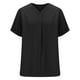 thumbnail image 4 of Tamaño Más Suelto Ajuste Camisetas para las Mujeres con Cuello en V de Manga Corta Suelta Camisa Superior, Poliéster, 4 of 6