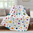 thumbnail image 4 of Colorful Polka Dot Throw Blanket, Flannel Fleece Blanket with Striped Design for Couch, Rainbow Color Polka Dots Abstract Soft Breathable All Season Plush Blankets for Sofa Office Travel 40"x50", 4 of 9