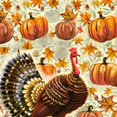 thumbnail image 6 of HAOXIT Happy Thanksgiving Day Round Tablecloth Turkey Pumpkin Table Cloth Cover Washable Polyester Dining Decorative for Holiday Home Party Wedding Picnic 31-35, 6 of 8