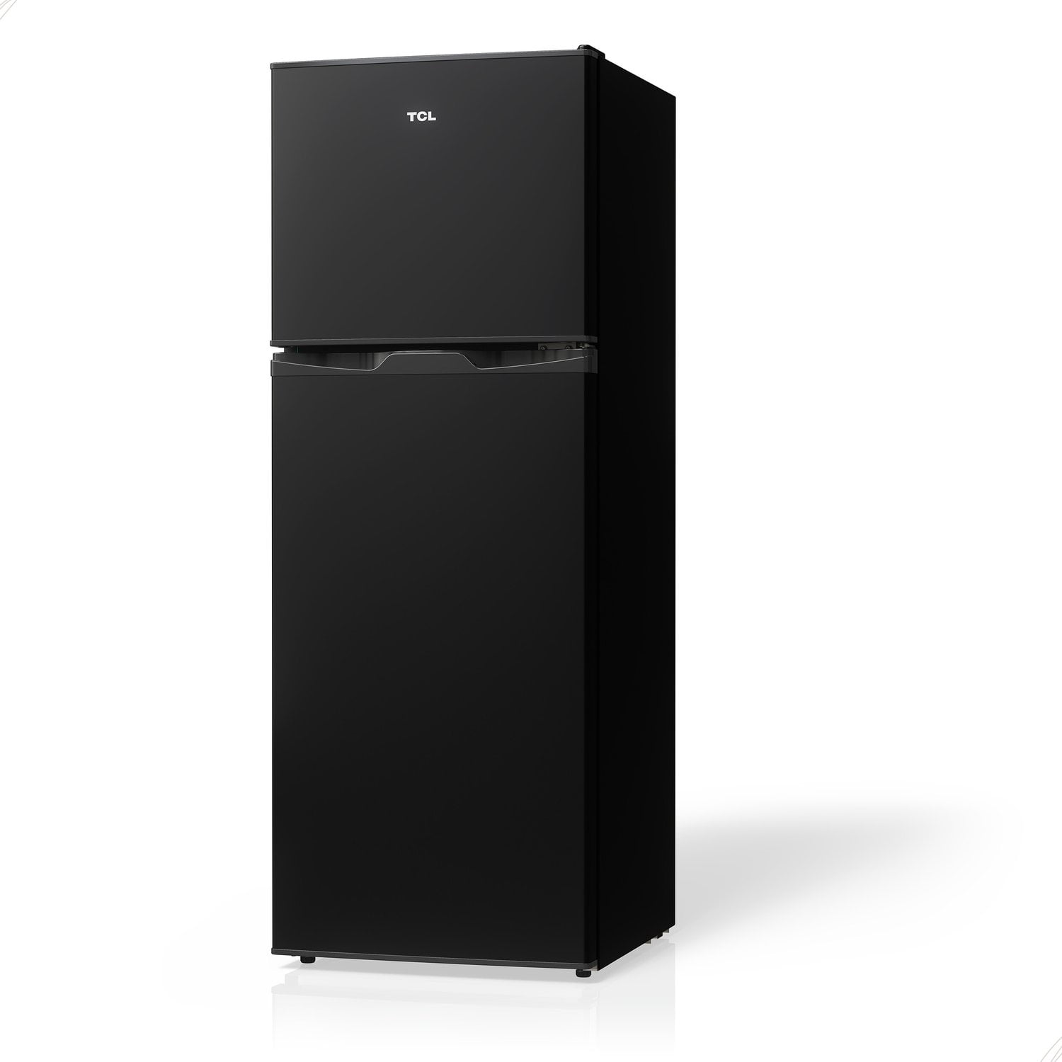 TCL Black Compact Two Door Refrigerator with Freezer for Kitchen