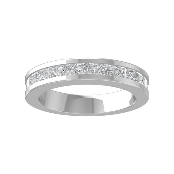 Araiya 10K White Gold Princess-shape Diamond Wedding Band Ring (1 1/2 cttw, I-J Color, I2-I3 Clarity), Size 10