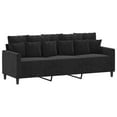 thumbnail image 5 of vidaXL 3 Piece Sofa Set with Cushions Black Velvet, 5 of 7