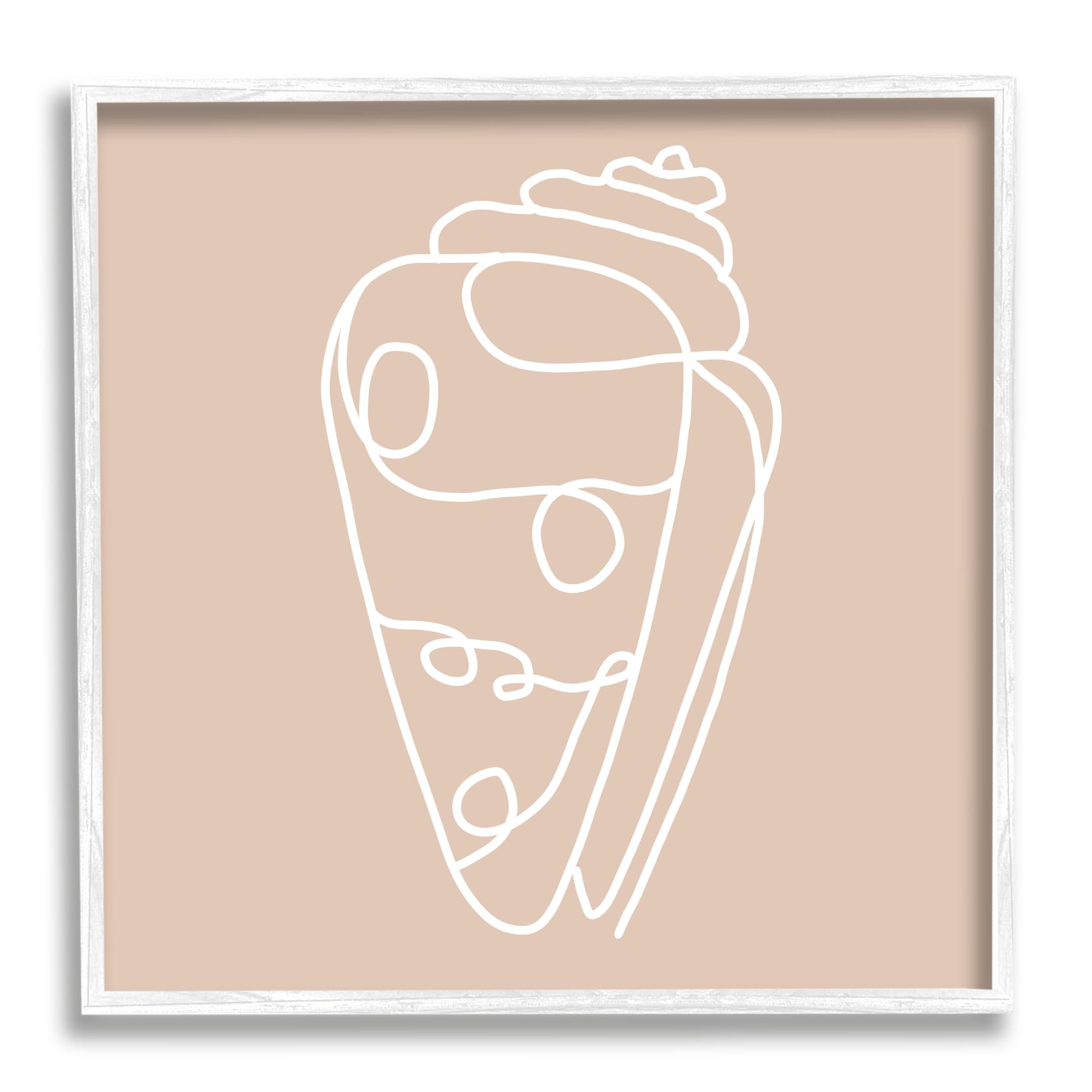Stupell Industries Patterned Sea Shell Line Doodle Beach Ocean Graphic Art White Framed Art Print Wall Art, Design by Daphne Polselli