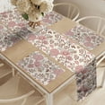 thumbnail image 2 of Ambesonne Floral Table Runner & Placemats, Blooming Branches Vintage, Placemat 4 pcs + Runner 16"x90", Eggshell Salmon, 2 of 2