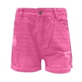 thumbnail image 4 of Conairie Jean Shorts Women Slim Elastic High Waisted Denim Shorts Trendy Vintage Washed Summer Trousers with Pockets Hot Pink L, 4 of 5