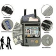 thumbnail image 3 of Portefeuille Porte-Passeport avec Blocage Rfid et Pochette pour le Cou, Fermeture Éclair, Noir, 3 of 4