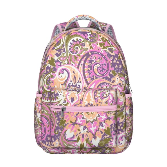 Chic Paisley Pattern Student Backpack - Waterproof & Versatile for Daily Use