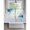 thumbnail image 3 of Blue Water Ripple Sheer Curtains 45 inches Long, Vintage Abstract Modern Classic Light Filtering Sheer Window Curtains Rod Pocket Voile Drapes for Bedroom Living Room, 52"W x 45"L 2 Panels, 3 of 7