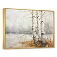 thumbnail image 2 of Designart "Minimalist Scenery Featuring Birch Trees And Their Breath I" Tree Birch Floater Framed Wall Art Prints, 2 of 5
