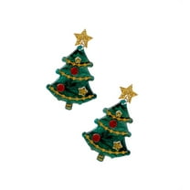 Niusricy Women Christmas Tree Earrings Dainty Star Tree Dangle Earrings Holiday Jewelry Gift