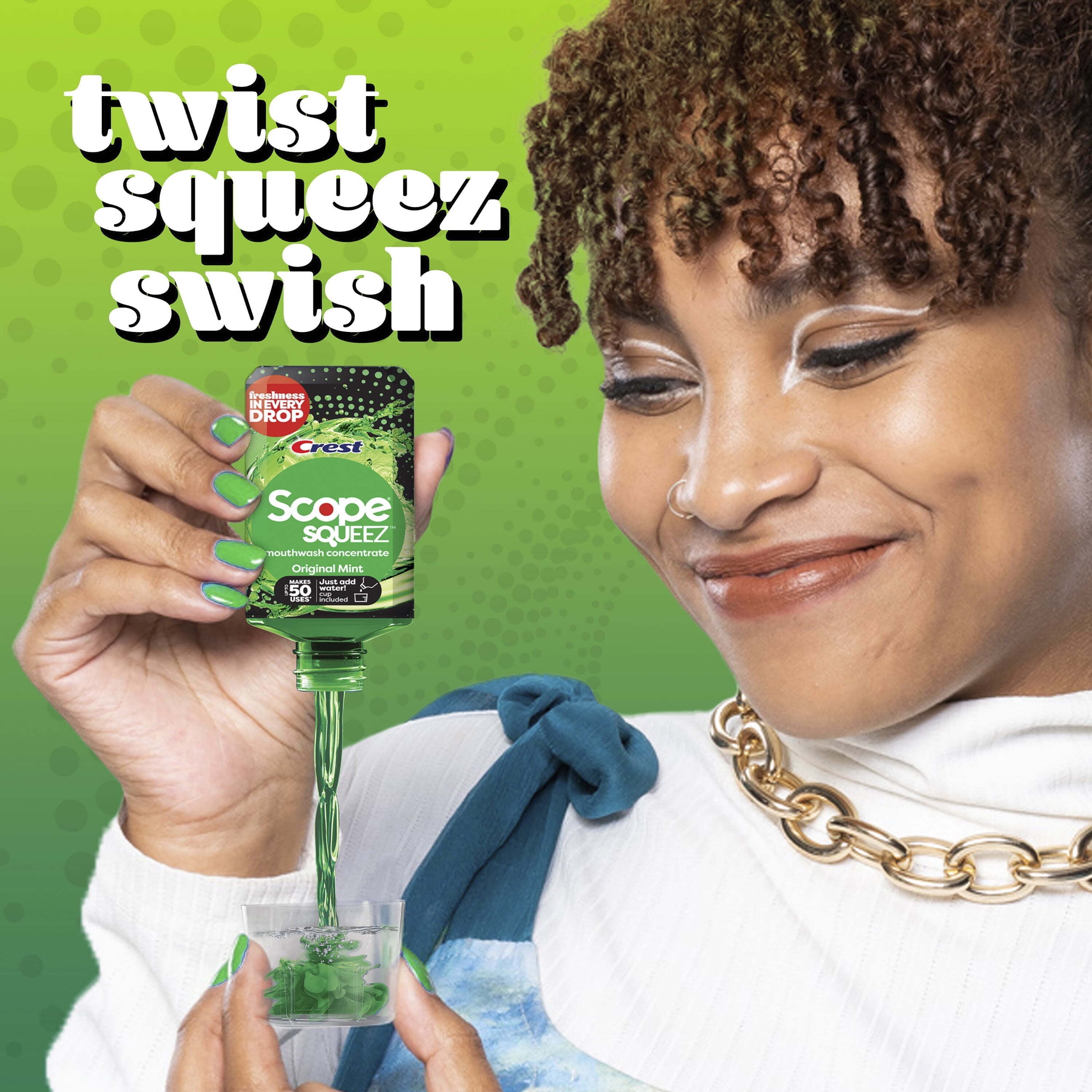 (2 pack) Scope Squeez Mouthwash Concentrate, Original Mint, 50mL Bottle