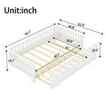 thumbnail image 5 of Bellemave Twin XL Montessori Bed, Solid Wood Twin XL to Queen Floor Bed with Guardrails,Platform Beds Frame for 2,Extending Bed Frame for Living Room or Bedroom (Twin XL/Queen,White）, 5 of 8